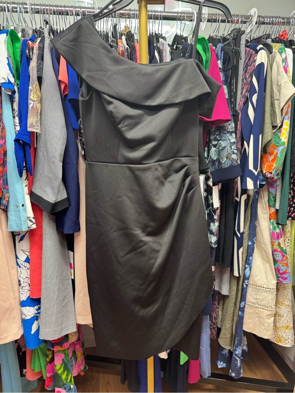 XSCAPE Off-Shoulder Ruched Midi Dress - Picture 3 of 5